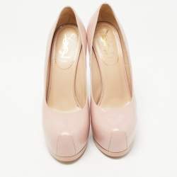 Pre Owned Yves Saint Laurent Pink Leather Tribtoo Pumps Size 38