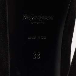 Pre Owned Yves Saint Laurent Black Suede Tribtoo Pumps Size 38