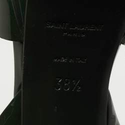 Saint Laurent Green Patent Leather Tribute Platform Sandals  Size 38.5