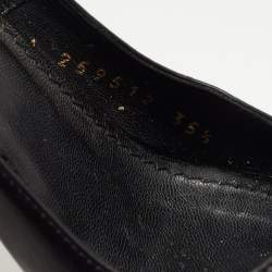 Pre Owned Yves Saint Laurent Black Leather Peep Toe Pumps Size 35.5