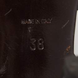 Pre Owned Saint Laurent Burgundy Patent Leather Tribute Platform Sandals Size 38