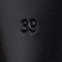 Pre Owned Yves Saint Laurent Black Patent Leather T-Strap Platform Sandals Size 39