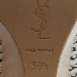 Pre Owned Yves Saint Laurent Multicolor Canvas Platform Wedge Pumps Size 39.5