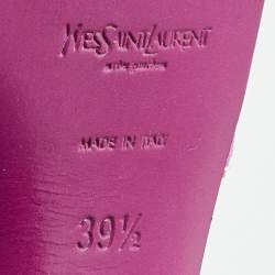 Pre Owned Yves Saint Laurent Pink Suede Tribute Platform Sandals Size 39.5