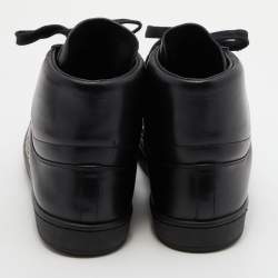 Pre Owned Saint Laurent Black Leather Studded High Top Sneakers Size 39