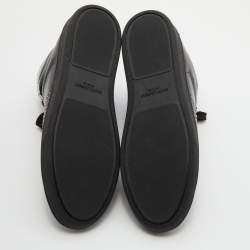 Pre Owned Saint Laurent Black Leather Studded High Top Sneakers Size 39