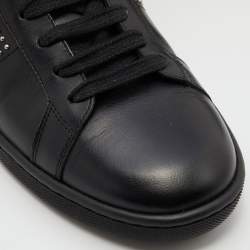 Pre Owned Saint Laurent Black Leather Studded High Top Sneakers Size 39