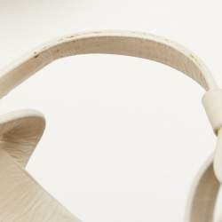 Pre Owned Yves Saint Laurent White Leather Tribute Sandals Size 41