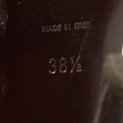 Pre Owned Yves Saint Laurent Burgundy Tribute Sandals Size 38.5