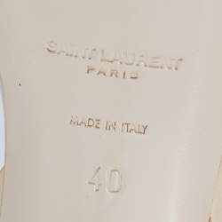 Pre Owned Yves Saint Laurent Beige Leather Tribute Sandals Size 40