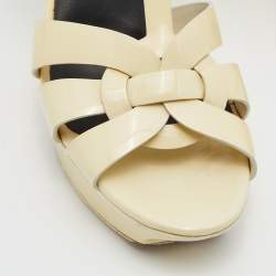 Pre Owned صندل إيف سان لوران تربيوت جلد بي ج لامع مقاس 40