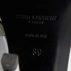 Pre Owned Yves Saint Laurent Silver Leather Tribute Sandals Size 39