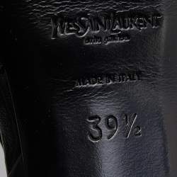 Pre Owned Yves Saint Laurent Black Leather Tribute Sandals Size 39.5