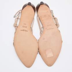 مملوكة مسبقًا Yves Saint Laurent Beige Leather Slingback Sandals Size 36.5