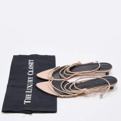 مملوكة مسبقًا Yves Saint Laurent Beige Leather Slingback Sandals Size 36.5