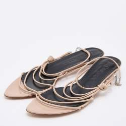 مملوكة مسبقًا Yves Saint Laurent Beige Leather Slingback Sandals Size 36.5