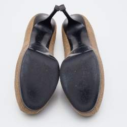 Pre Owned Yves Saint Laurent Brown/Black Suede Tribtoo Platform Pumps Size 41