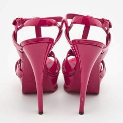مملوكة مسبقًا Yves Saint Laurent Pink Patent Tribute Sandals Size 38