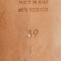 مملوكة مسبقًا Yves Saint Laurent White/Brown Watersnake Slide Sandals Size 39