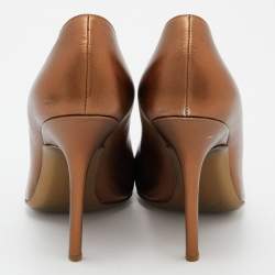 Yves Saint Laurent Metallic Brown Leather Pumps Size 40
