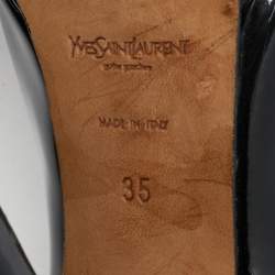 Pre Owned Yves Saint Laurent Black Patent Leather Peep Toe Pumps Size 35