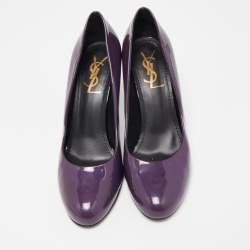 Yves Saint Laurent Purple Patent Tribtoo Pumps Size 38