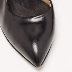 Pre Owned Yves Saint Laurent Black Leather Pointed Toe Wood Heel Pumps Size 41