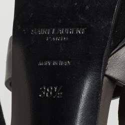 Pre Owned Yves Saint Laurent Grey Leather and Suede Tribute Sandals Size 38.5