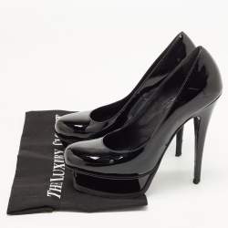 Yves Saint Laurent Black Patent Leather Platform Pumps Size 38