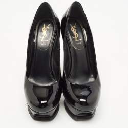 Yves Saint Laurent Black Patent Leather Platform Pumps Size 38