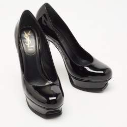 Yves Saint Laurent Black Patent Leather Platform Pumps Size 38