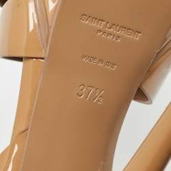 Pre Owned صندل سان لوران تربيوت سويدي أصفر مستردة بحزام للكاحل نعل سميك مقاس 37.5
