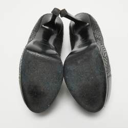 Pre Owned Yves Saint Laurent Black Leather Stitch Detail Tribtoo Pumps Size 40