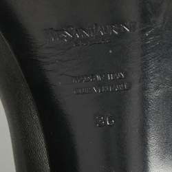 Yves Saint Laurent Black Leather Platform Knee Length Boots Size 36
