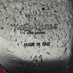 Pre Owned Yves Saint Laurent Black/Burgundy Suede Slingback Wedge Sandals Size 41