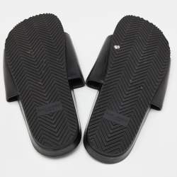 Pre Owned Saint Laurent Black Leather Joan Flat Slides Size 38