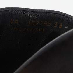 Pre Owned Saint Laurent Black Leather Joan Flat Slides Size 38