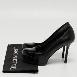 Yves Saint Laurent Black Leather and Patent Tribtoo Pumps Size 36