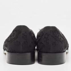 Yves Saint Laurent Black Embroidered Fabric Ballet Flats Size 38.5