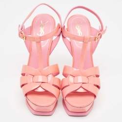 مملوكة مسبقًا Yves Saint Laurent Pink  Patent Tribute Sandals Size 37