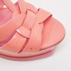 مملوكة مسبقًا Yves Saint Laurent Pink  Patent Tribute Sandals Size 37