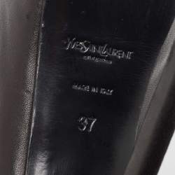 Pre Owned Yves Saint Laurent Black Leather Tribtoo Platform Pumps Size 37