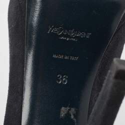 Pre Owned Yves Saint Laurent Navy Blue Suede Tribtoo Pumps Size 36