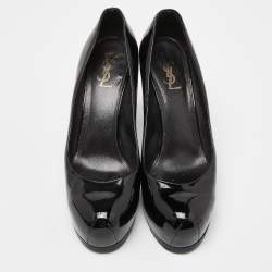 Yves Saint Laurent Black Patent Leather Tribtoo Platform Pumps Size 40.5