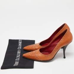 Pre Owned Yves Saint Laurent Tan Pointed Toe Pumps Size 38