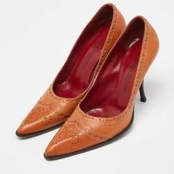 Pre Owned Yves Saint Laurent Tan Pointed Toe Pumps Size 38