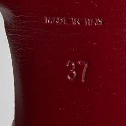 Pre Owned Yves Saint Laurent Red Patent Leather Tribute Platform Sandals Size 37