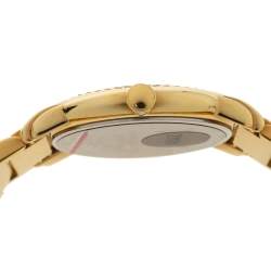 Pre Owned Yves Saint Laurent White Yellow Gold Plated Herrenuhr 2Y01 Unisex Wristwatch 37 mm