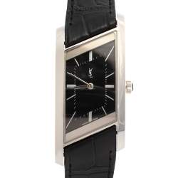 Pre Owned Yves Saint Laurent Black Stainless Steel Rive Gauche Women's Wristwatch 24 mm