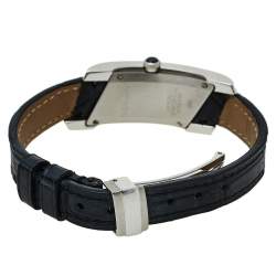 Pre Owned Yves Saint Laurent Black Stainless Steel Diamonds Rive Gauche Women's Wristwatch 17 mm